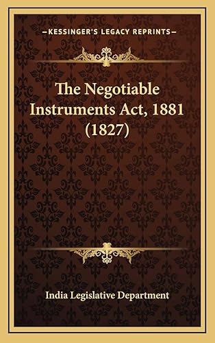 The Negotiable Instruments Act, 1881 (1827)