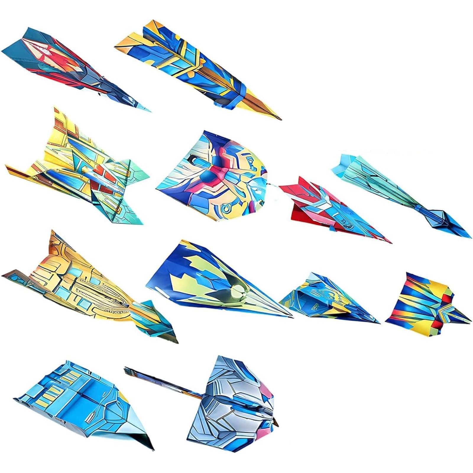 WQorphix 2 Pack Origami Set, Paper Planes, 72 Sheets Paper Aeroplanes Origami Kit with Paper Airplane Book, DIY Arts and Crafts Aeroplane Book for Indoor Outdoor Aviation DIY Educational Activities