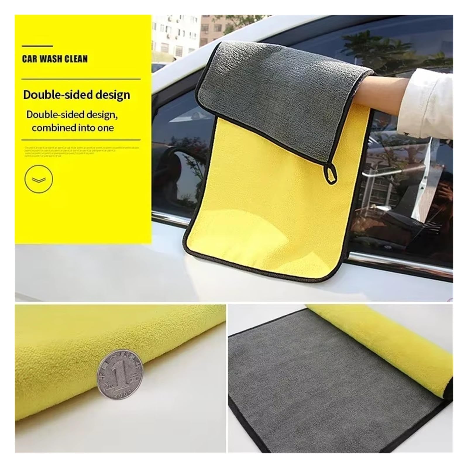 10-20PCS Fiber Cloth Absorbent Microfiber Towels for Car Detailing Home Cleaning Glass Kitchen Multi-Surface Care - Coral Fleece — view 5