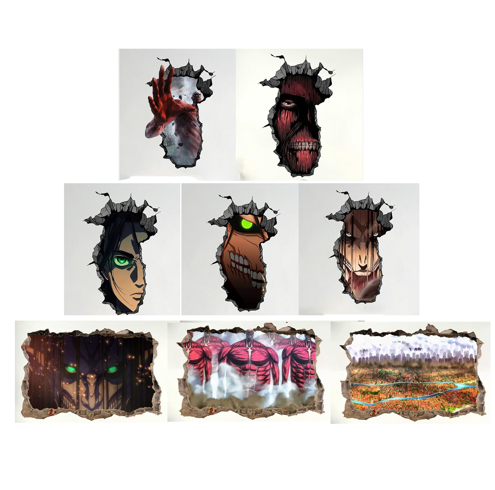 Amazon.co.jp: 進撃の巨人 ウォールステッカー エレン 巨人 壁シール ウォールアート ホーム装飾 壁ステッカー アニメ キャラクター  おしゃれ インテリア デコ 人気 プレゼント (C) [並行輸入品] : おもちゃ