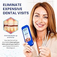 Vista 2 de Kit de higiene dental: set de remoción de placa y sarro - raspador de sarro de acero inoxidable - mondadientes - cureta dental y odontoscopio. Azul