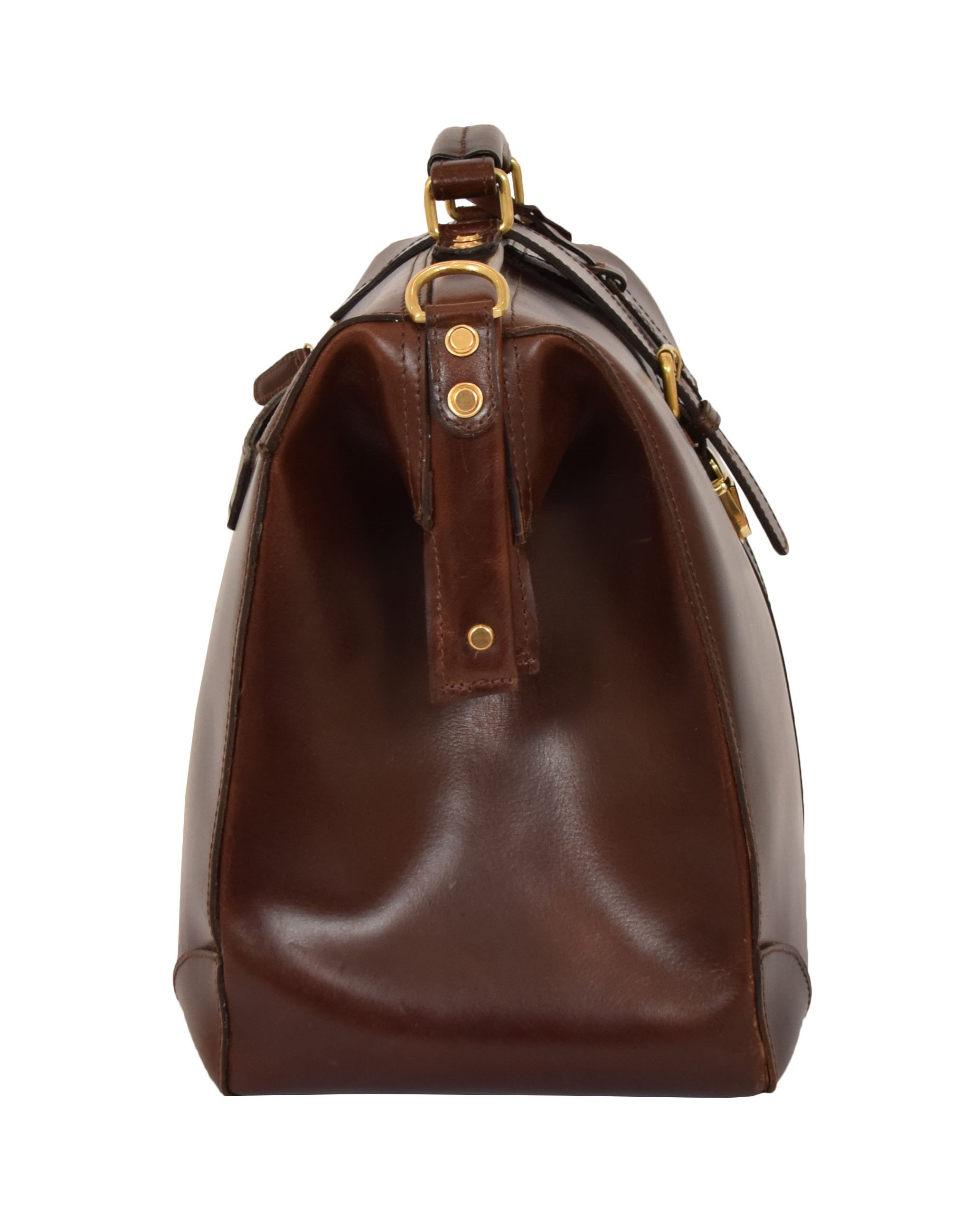 Bolso de Cuero Real para Médicos Cuerpo Cruzado Maletín Estuche Organizador Cortex Marrón