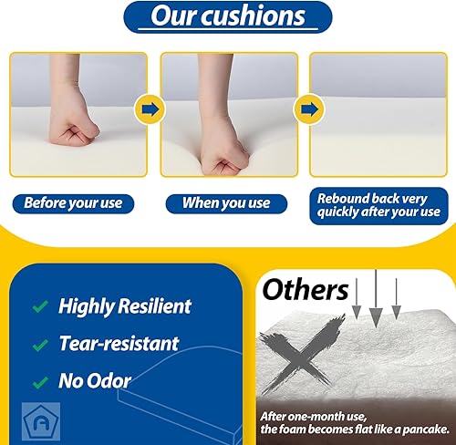 Miniatura 3 de AAAAAcessories Juego de 2 cojines para tumbonas de exterior para muebles de patio, sillas de salón, tela impermeable, 80 x 26 x 3 pulgadas, beige