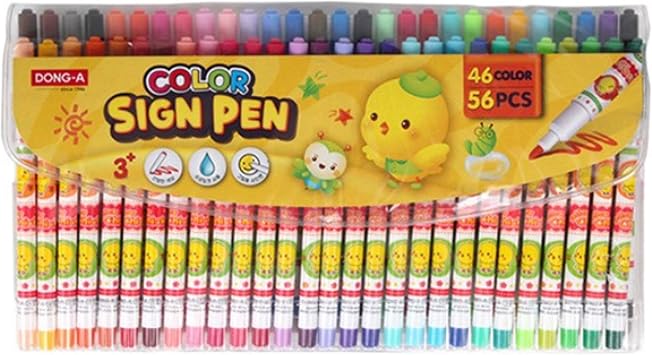 Dong-a Yellow chick Color Sign Pen 46 Colors 56 Pens