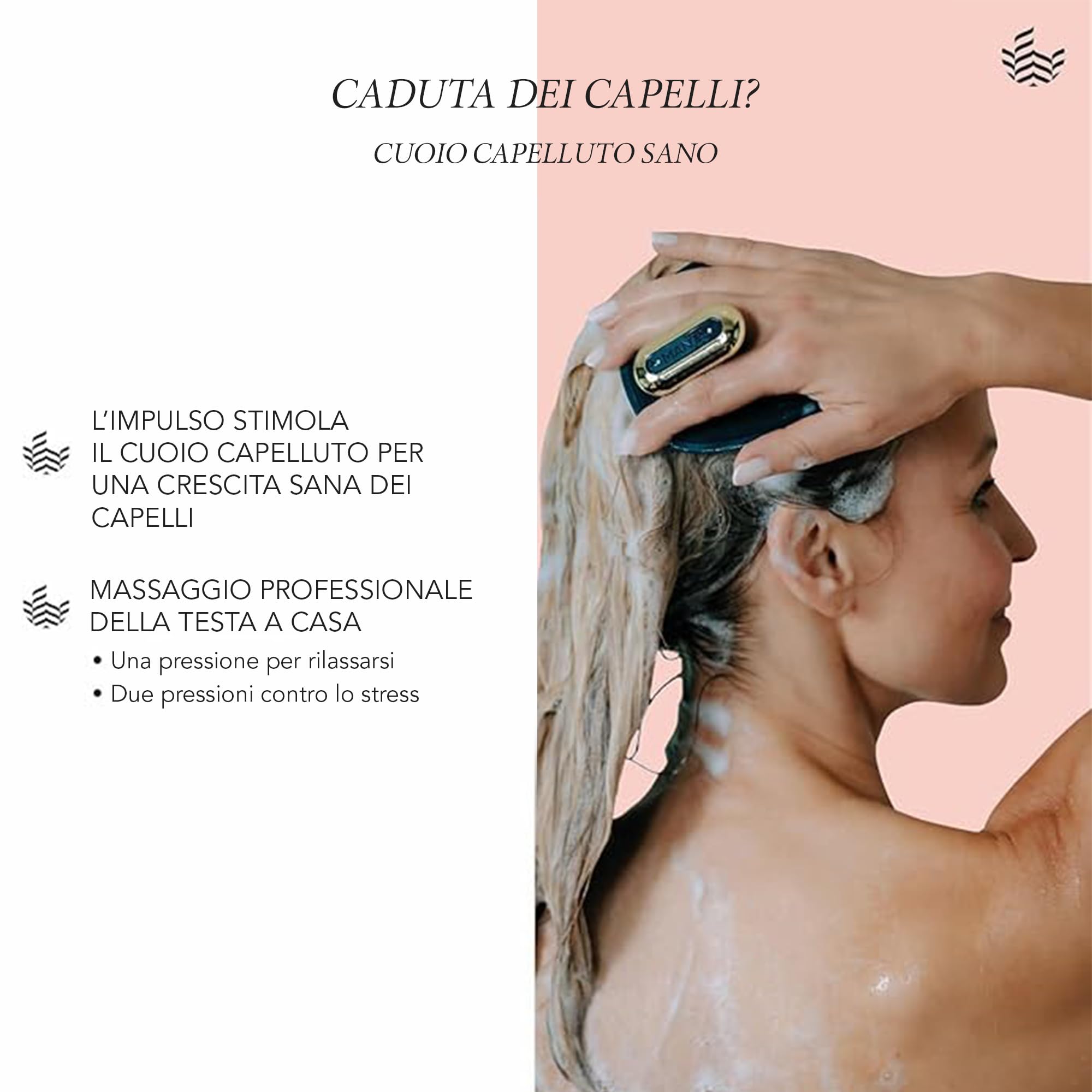 Manta Pulse Hair, Head & Scalp Massager, Shampoo Pennello ed Esfoliante Secco del Cuoio Capelluto, Stimola, Esfolia, Spazzola per capelli Minima Rottura, 100% Impermeabile Doccia Spazzola per Capelli
