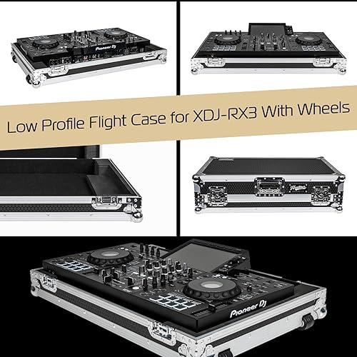 Miniatura 5 de Headliner - Carcasa de perfil bajo con ruedas, compatible con Pioneer DJ XDJ-RX3, color negro (HL10006)