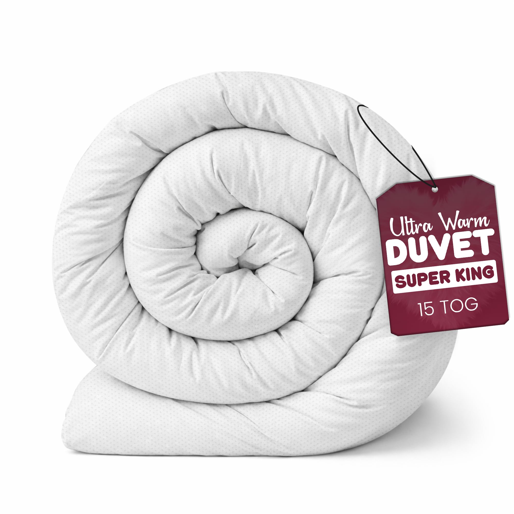 Rohi Anti-Allergy 15 Tog Winter Duvet Super King – Soft & Breathable Hollowfibre Quilt with Corvin Cover – Heavyweight Super King Duvet (Winter)