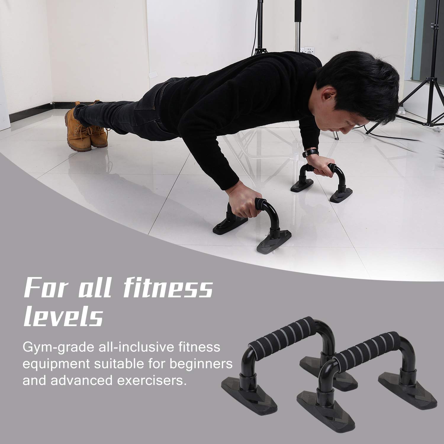 Kit Ab Wheel 5-en-1 – Rouleau Abdos, Tapis, Barres De Pompes, Corde à Sauter Et Grip Pour La Maison