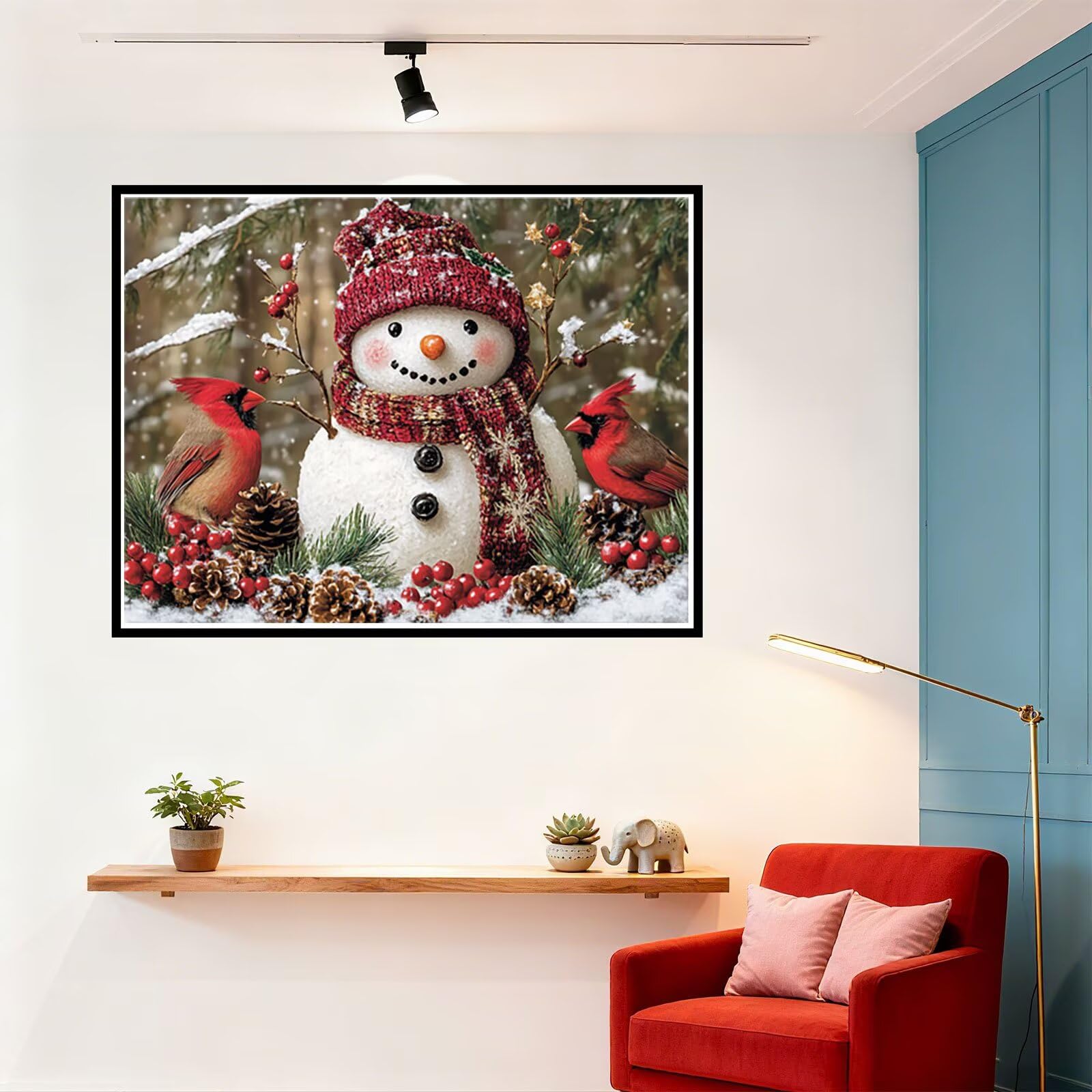 Peinture Numero Adulte NoëL Coloriage par Numero Adulte Oiseau DIY Paint by Numbers, avec Pinceaux Peinture Loisir Creatif Enfant Numéro D'art Cadeau Femme, Pour Decoration Maison 80x100cm H - 579