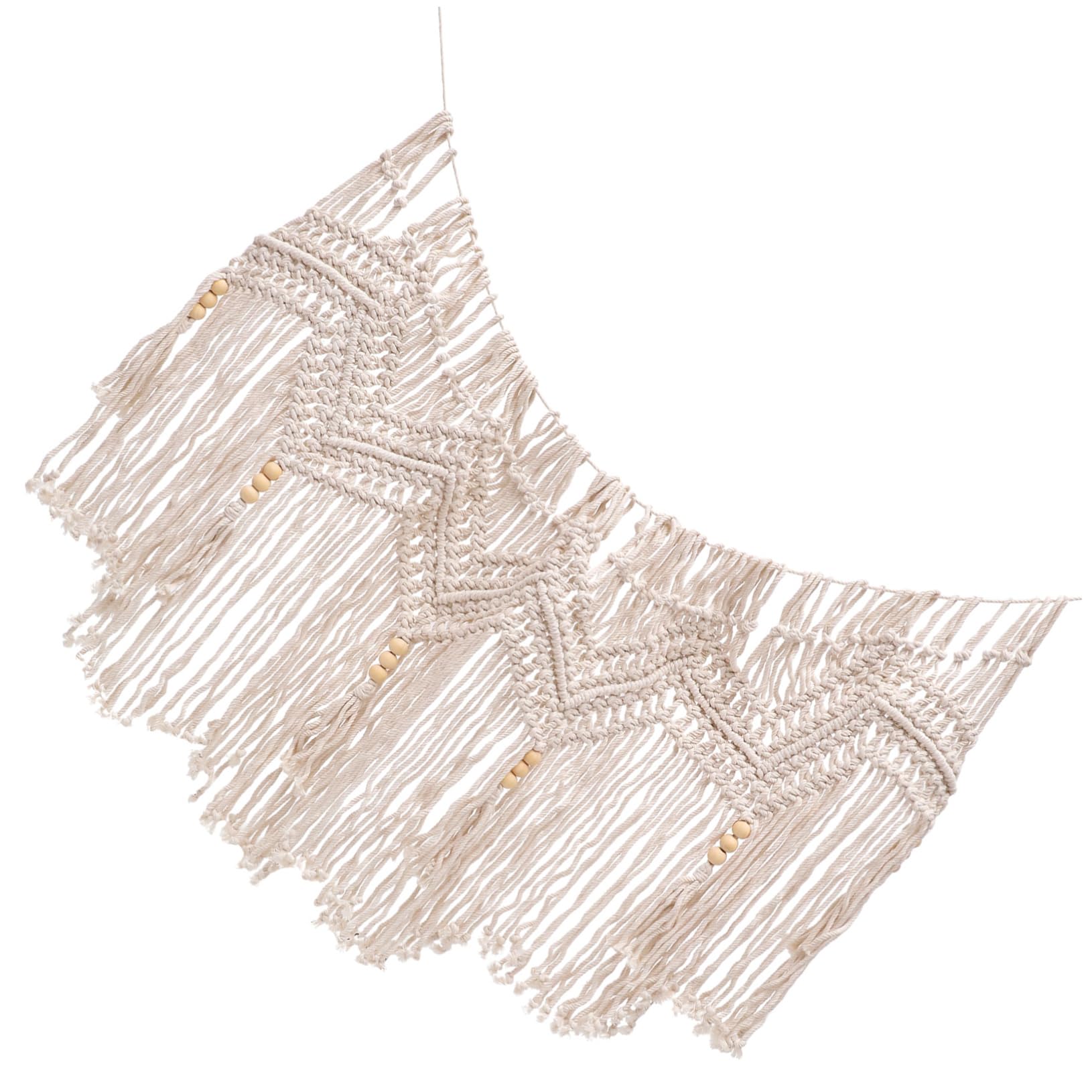 Tapisserie macramé en coton Alipis avec pampilles pour mur du salon