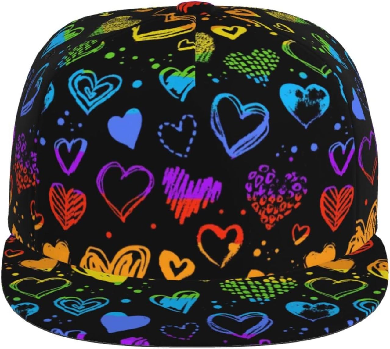 LGBT Hats LGBT Pride Rainbow Baseball Snapback Hat Brim LGBT Baseball Cap for Women Men Adjustable Hats