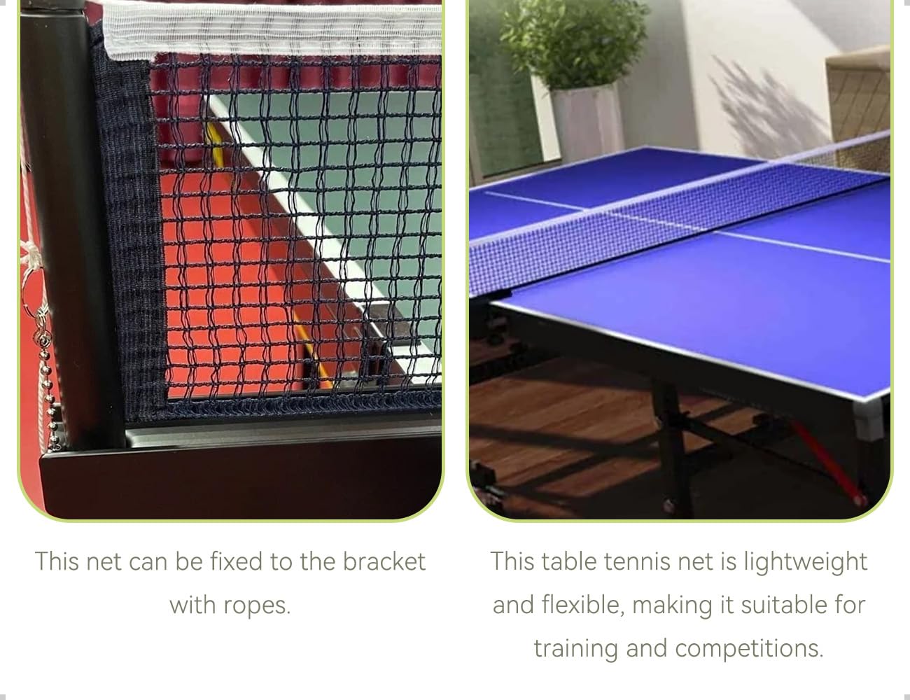 2 Pezzi Rete da Ping Pong,Rete Sostitutiva Portatile per Tennistavolo,Rete di Ricambio per Tavoli da Ping Pong,Rete da Ping Pong in Nylon per Interni ed Esterni (Nero)