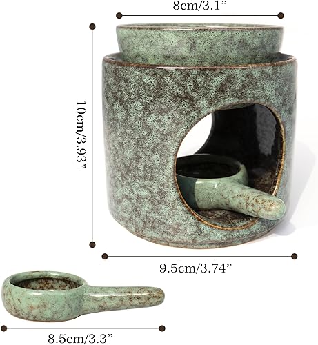 Miniatura 2 de zweipappel Lámpara de fragancia de cerámica con soporte para velas de té  Lámpara de aroma  Difusor de aceite perfumado y cera perfumada  Cuenco