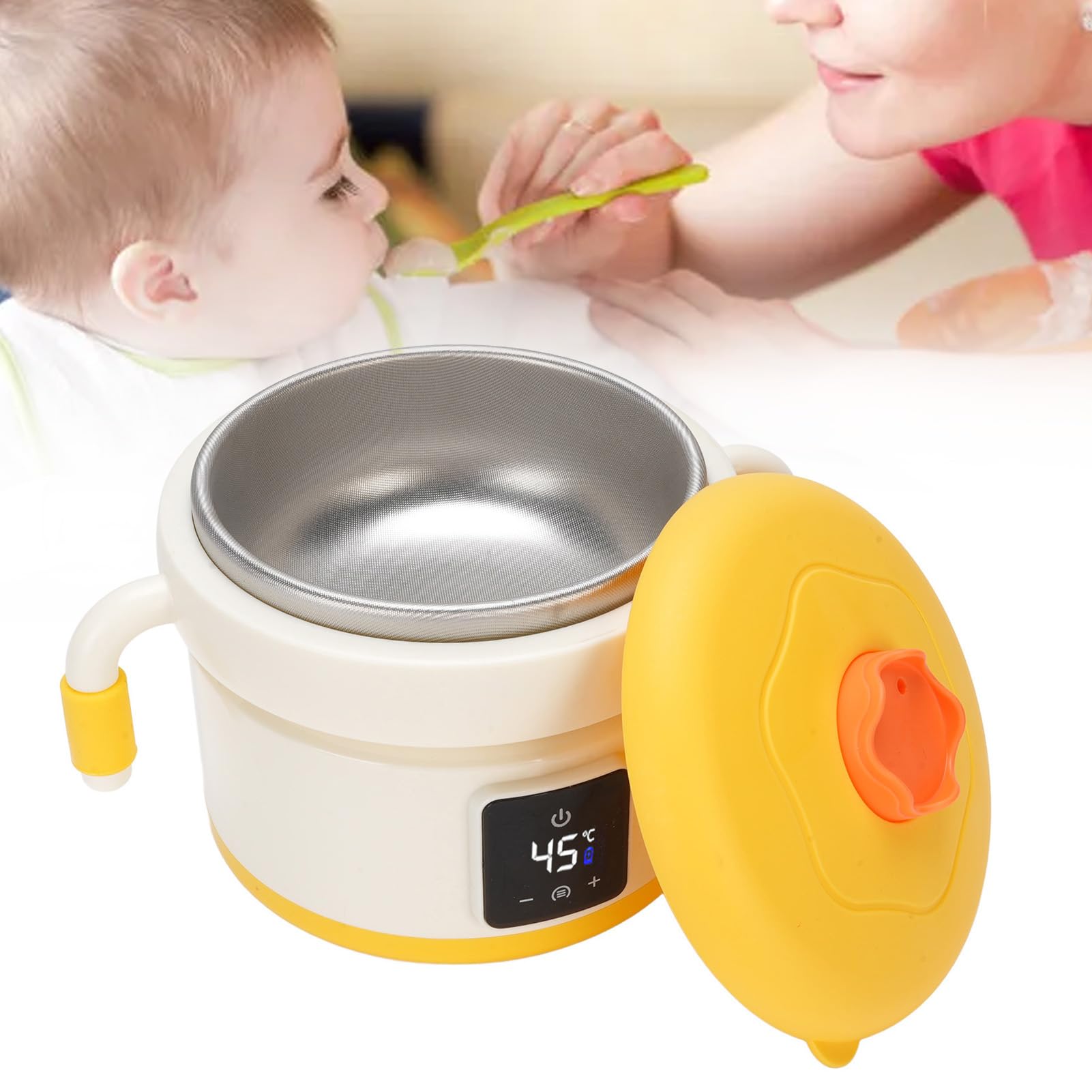 Calentador Eléctrico Portátil Inteligente para Alimentos, Calentador Eléctrico para Niños Pequeños con Batería Recargable por USB de 4500mah, Acero Inoxidable 316 para una Alimentación Segura