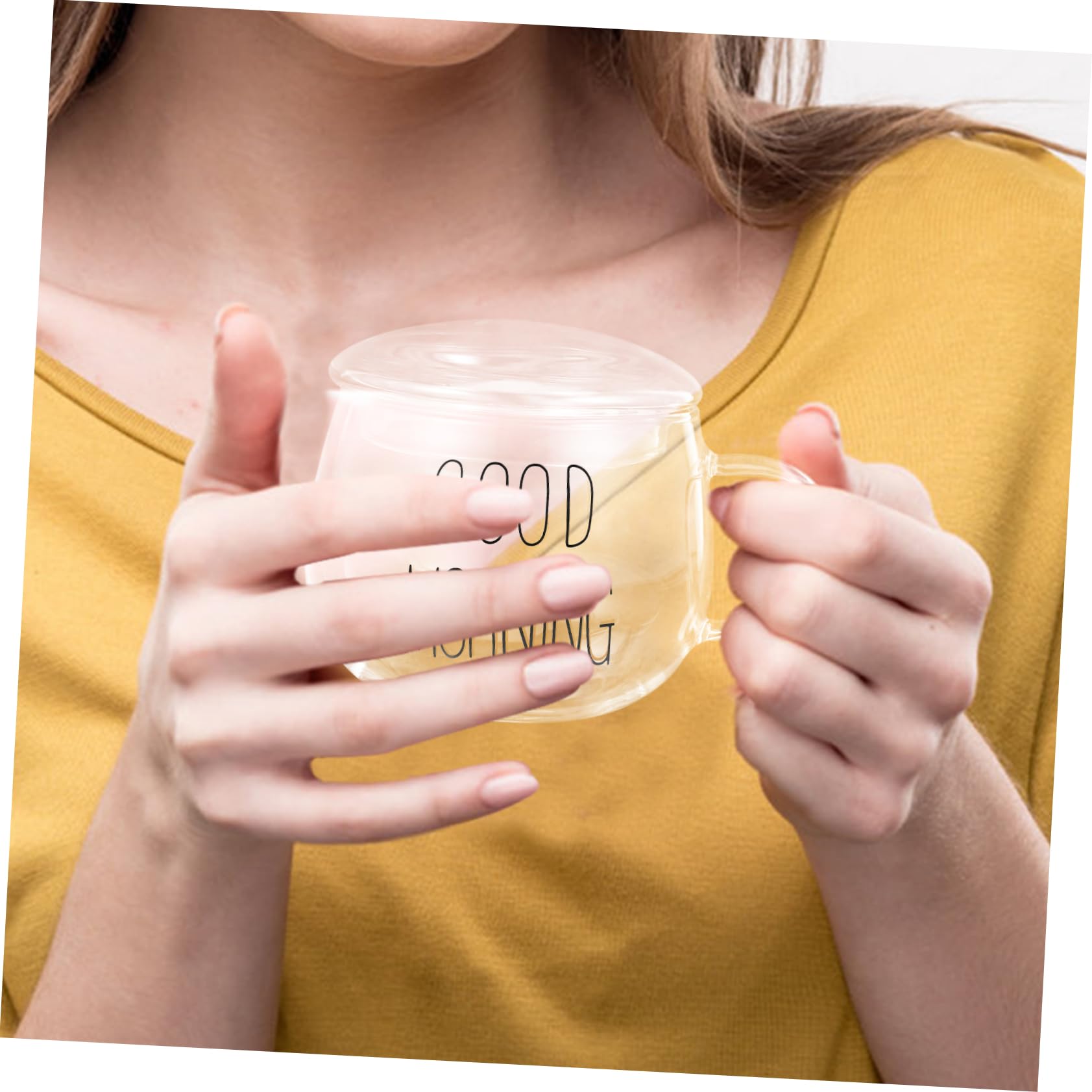 PRETYZOOM Lot De 4 Gobelets Ergonomiques En Verre Compatibles - Pour Le Bureau Et La Maison