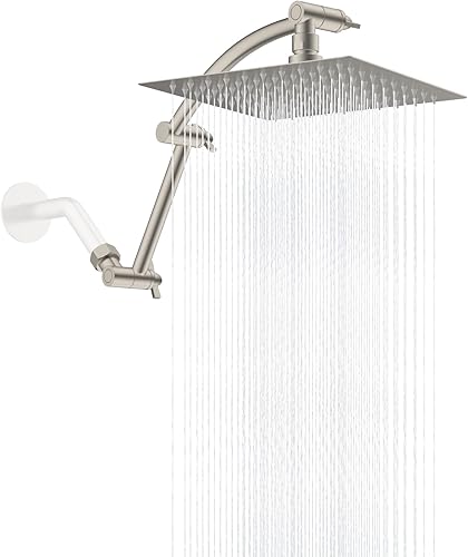 Miniatura 29 de Hibbent Cabezal de Ducha Completamente de Metal con Filtro de Lluvia, Cabezal de Ducha de Lluvia de Alta Presión de 10'', con Brazo de Extensión de