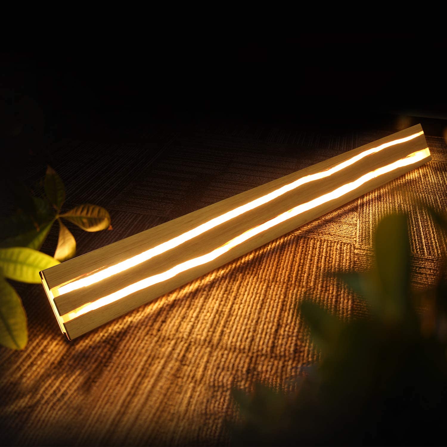 ZMH Wandlampe LED Wandleuchte innen Holz 16W 100CM Warmweiß Modern Design für Wohnzimmer Schlafzimmer Flur