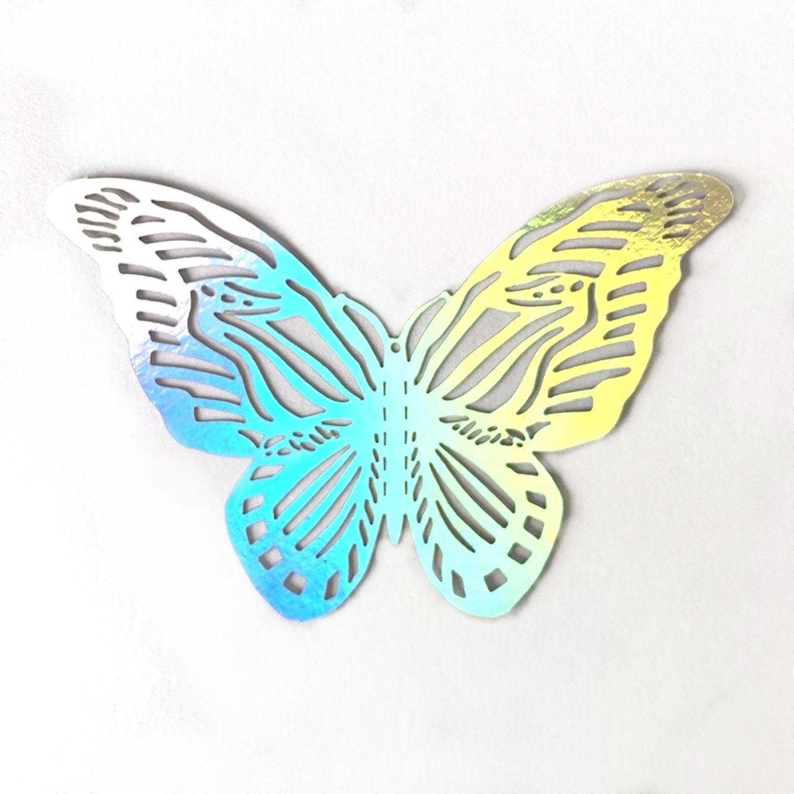 Colorful 72 Three-dimensional Hollow Butterfly Stickers, Party Wall Decoration, Background Wall Stickers