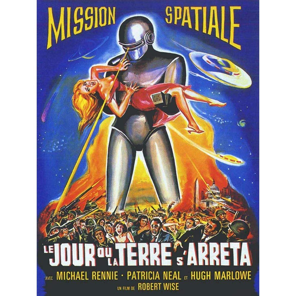 Wee Blue Coo Advert Movie Day Earth Stood Still French France Science Fiction Art Print Poster Wall Decor 12X16 Inch