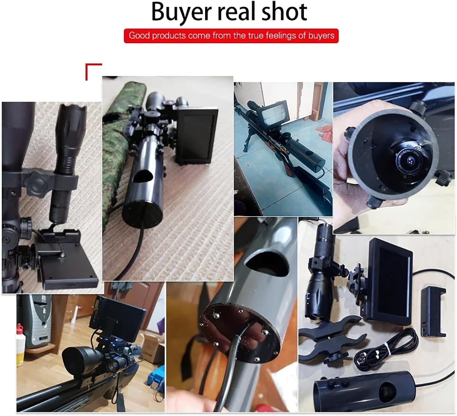 ライフルスコープ用4.3インチ暗視スコープ、 850nm赤外線暗視単眼鏡、 DIY暗視装置（昼夜兼用） アウトドアタクティカル用