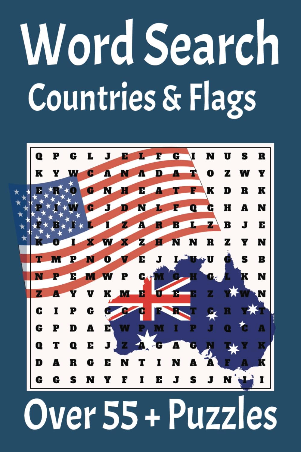 Word Search Countries & Flags Puzzle Book: Word Search, 55+ Puzzles