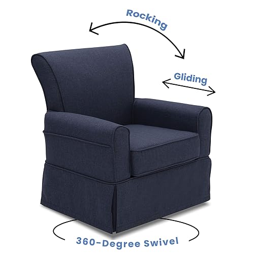 Miniatura 4 de Delta Children Silla mecedora giratoria tapizada, azul marino