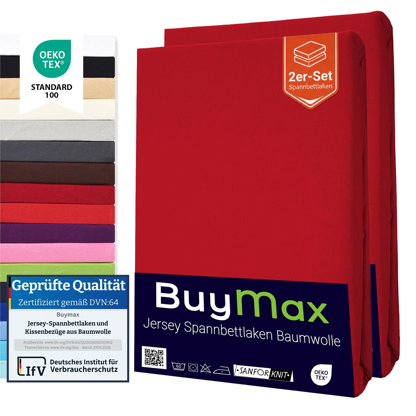 Buymax® Spannbettlaken 60x120 70x140 80x200 90x200 100x200 120x200 140x200 160x200 180x200 200x200 Baumwolle Bettlaken Jersey