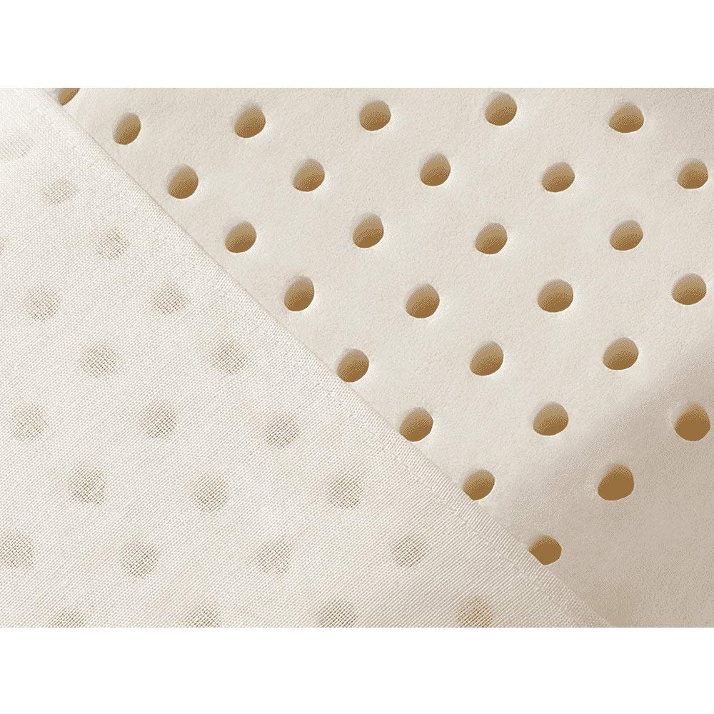 Oreiller Latex Naturel BÉBÉ 30x40 cm Multi-perforé & alvéolé Antiallergique & Hypoallergénique - Housse Amovible en 100% Coton
