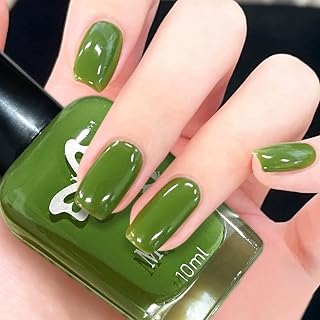 Water Based Green Nail Polish Quick Dry, Non Toxic Nail Polish Green, Green Fingernail Polish for Girls & Women, Easy to Remove and Use Nail Polish Air Dry