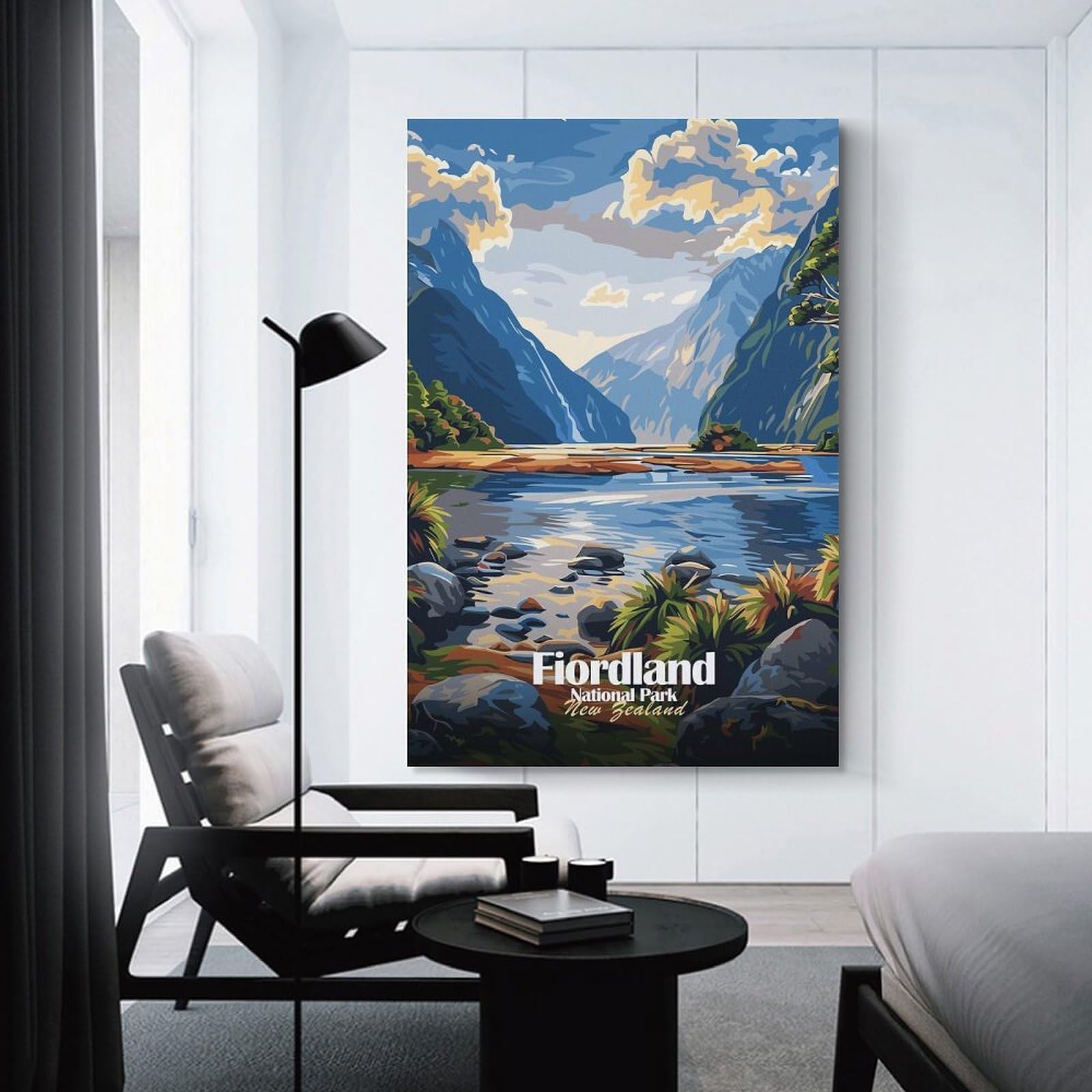 Junmoney Fiordland National Park, New Zealand Canvas Wall Decor, 16x24inch(40x60cm), for Art Walls, Layered Displays Or Homes, Home Wall Art for Statement Displays
