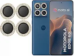 Kit (04 PCS) Película Câmera Strass Diamonte Para Motorola Moto Edge 60 / Edge 60 Pro/Edge 60 Fusion (PRATA)