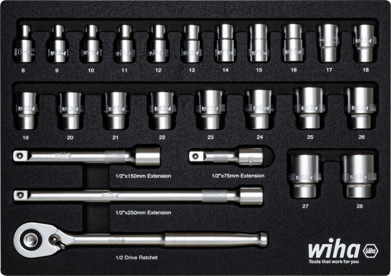 Wiha 44740 Jeu de douilles 1/2 de 395 mm pour serrages mécaniques