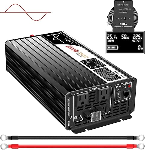 Miniatura 5 de Xijia 1000 W de onda sinusoidal pura energía solar DC 12V RV convertidor a CA 120V 60HZ convertidor solar para uso doméstico coche (DC12V (rango