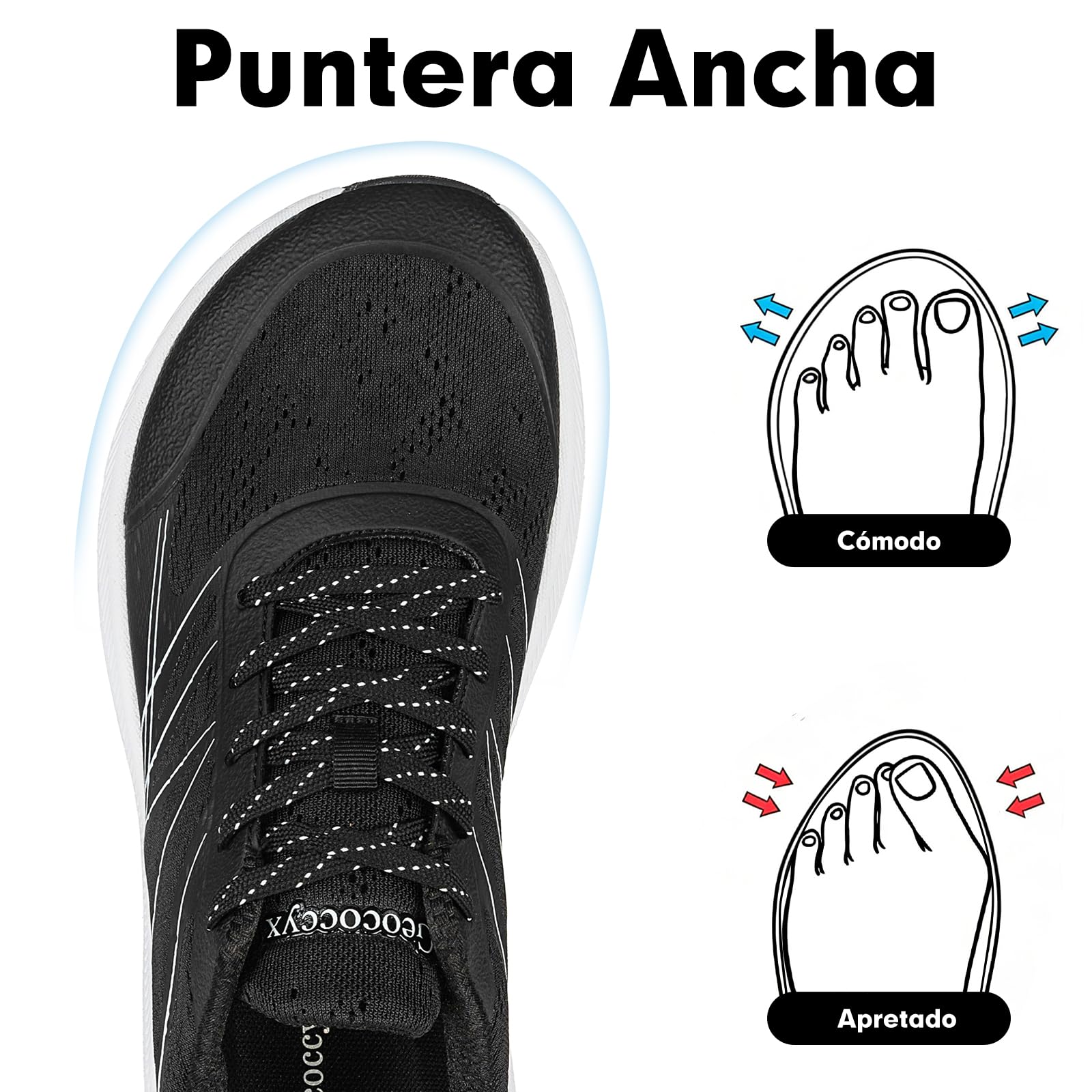 Zapatillas deportivas para hombre, con puntera ancha, transpirables, antideslizantes, tallas 39-46 — view 2