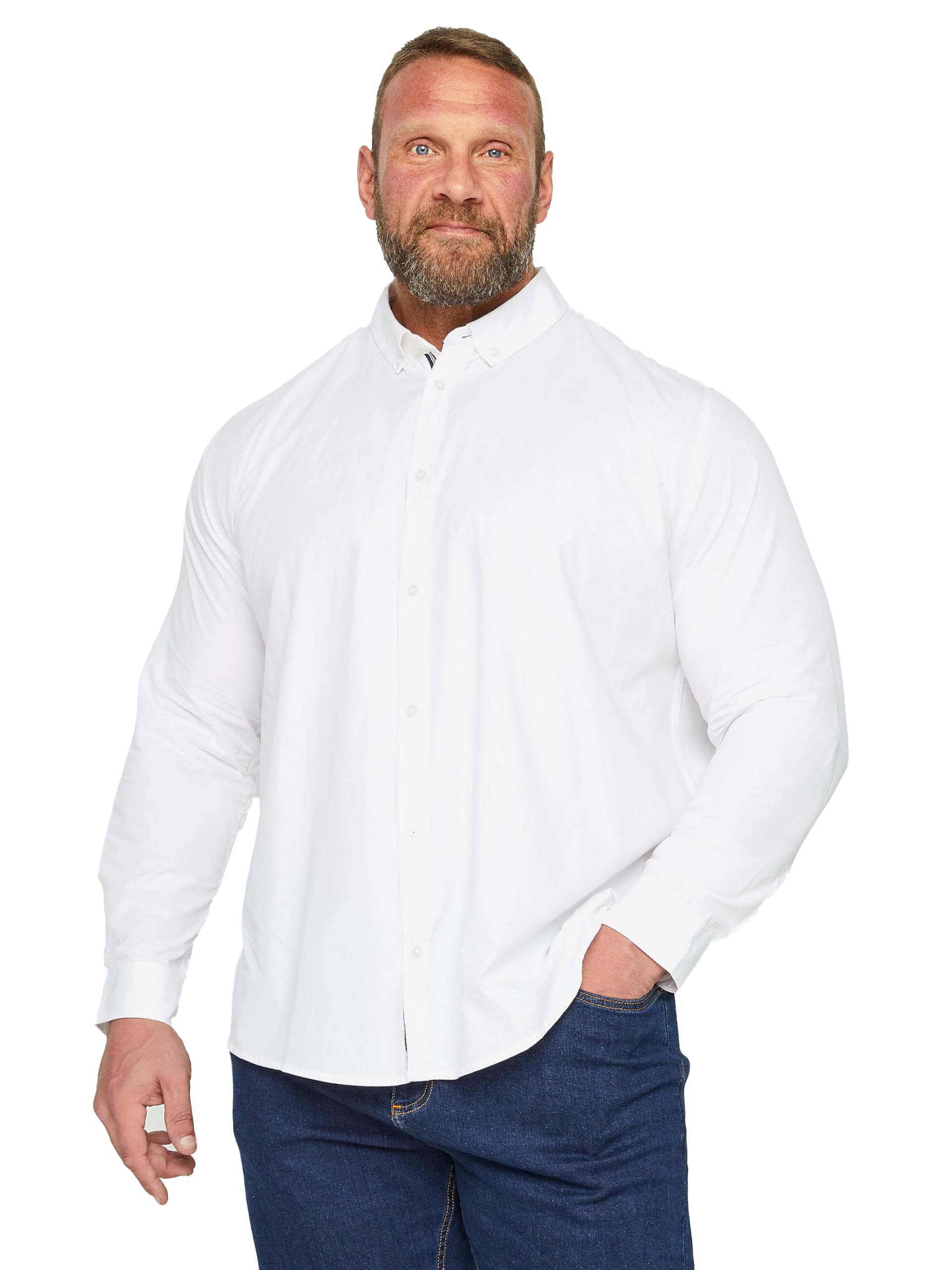Big & Tall Poplin Long Sleeve Shirt - Men's - Plus Size Curve