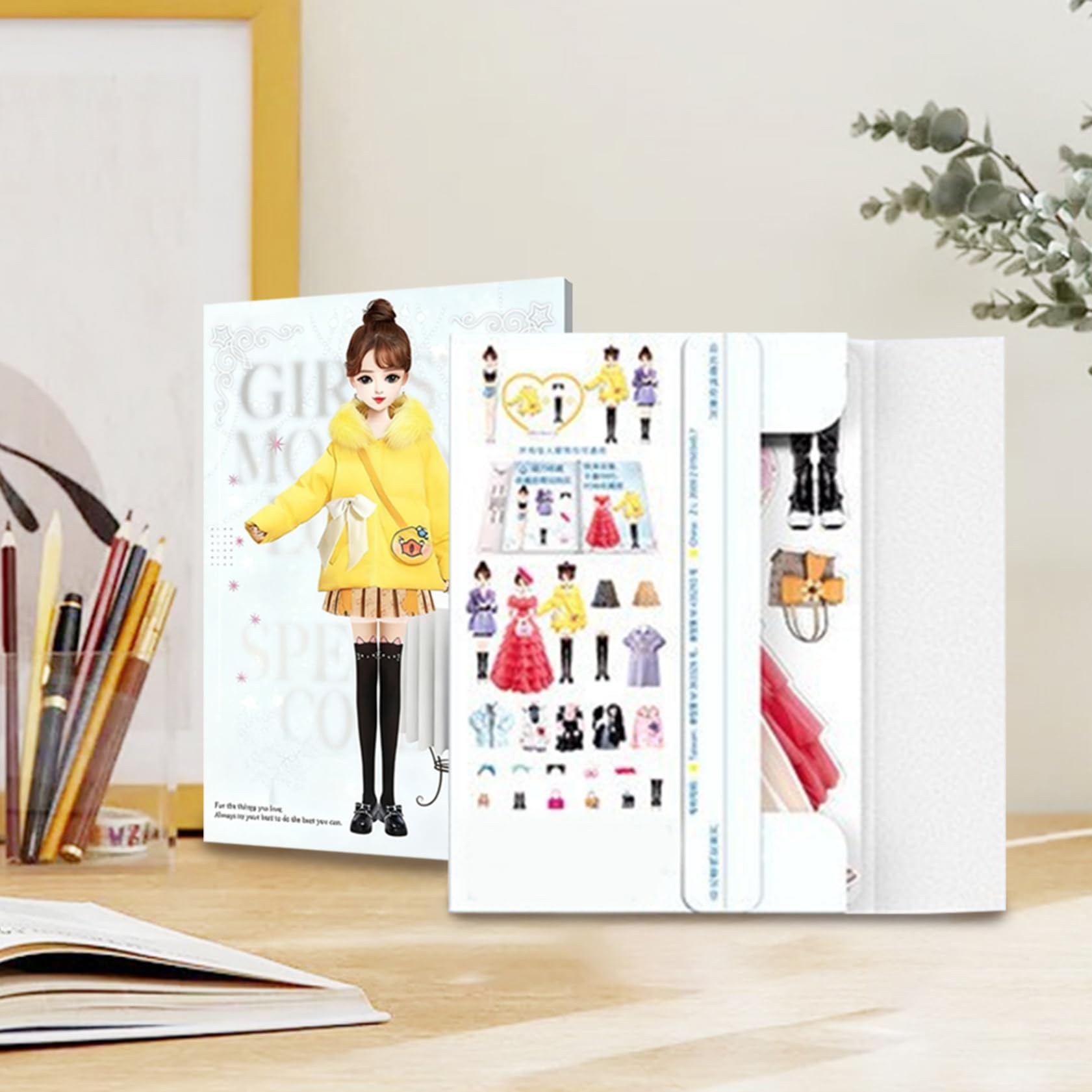 Muñecas de vestir magnéticas para niñas. Muñecas de papel magnéticas a juego creativas que incluyen ropa de vestir, bolsos, zapatos, juguetes para juego de imitación para niños mayores de 3 años..