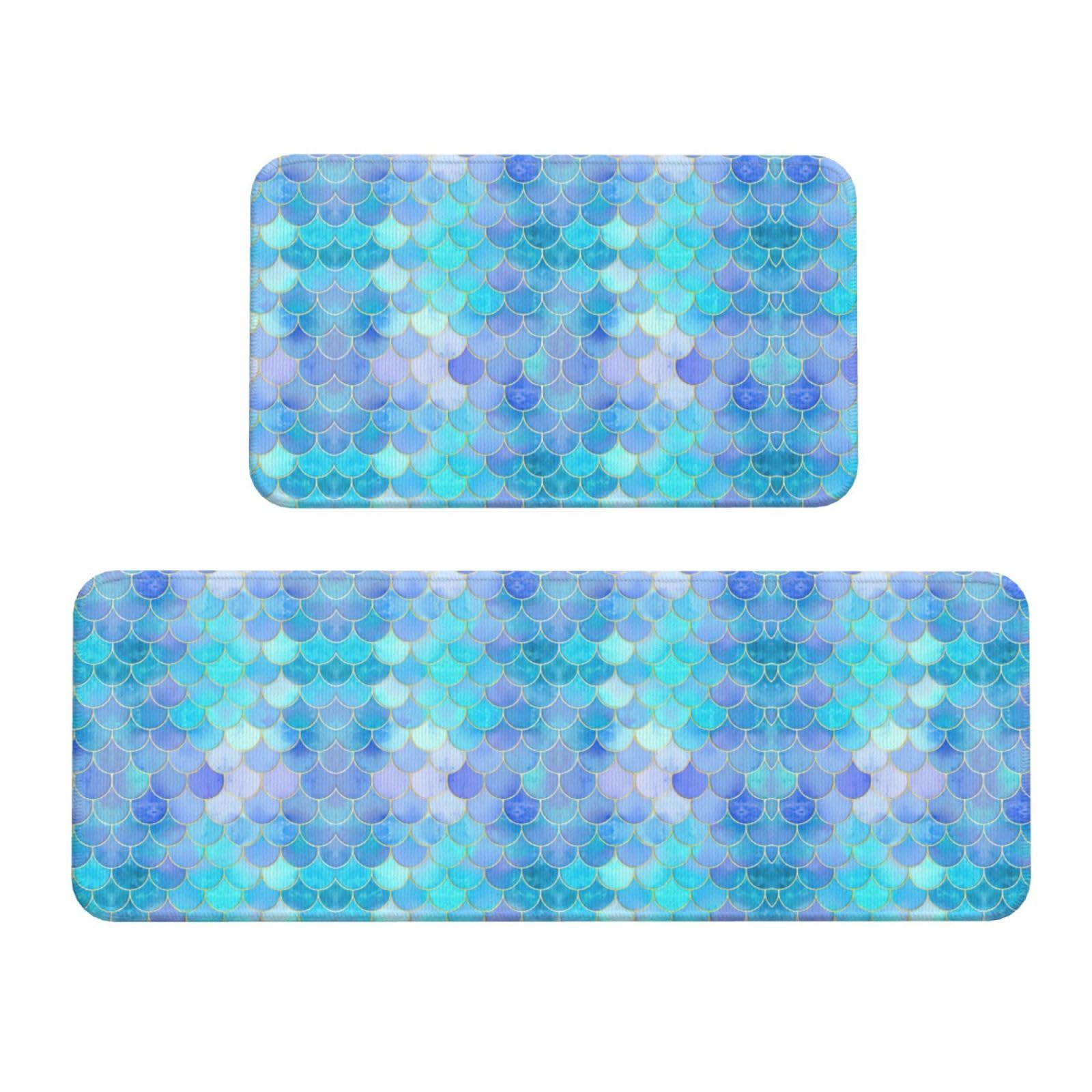 Tapis de sol antidérapants sirène doré lot de 2 pour cuisine et entrée