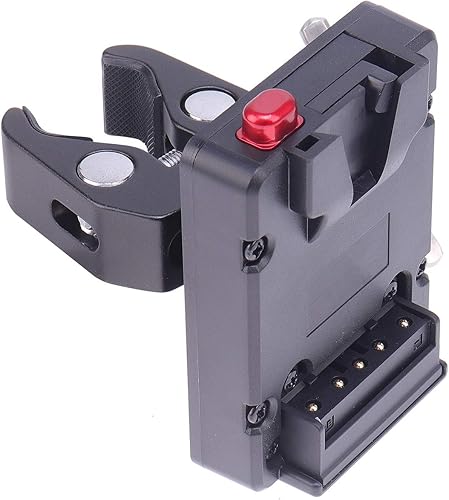 JLWIN Mini V-Lock V-Mount Adaptador de placa de fuente de alimentación de batería de montaje en V Tamaño de bolsillo con D-tap y Super Clamp para