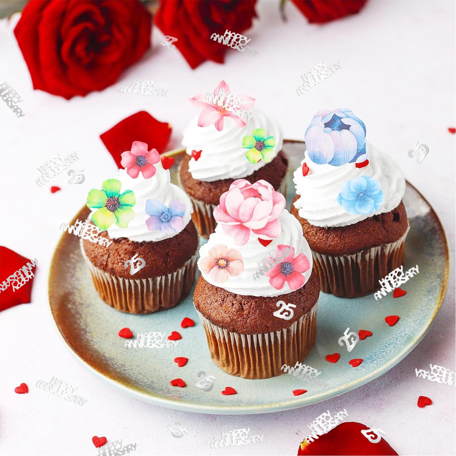 Confeti De Decoración Del 25 Aniversario De Boda, Confeti De Plata De  Decoración Del Feliz 25 Aniversario Para Suministros De Fita De Dpedida De  Soltera - AliExprs, image size:1600x1600