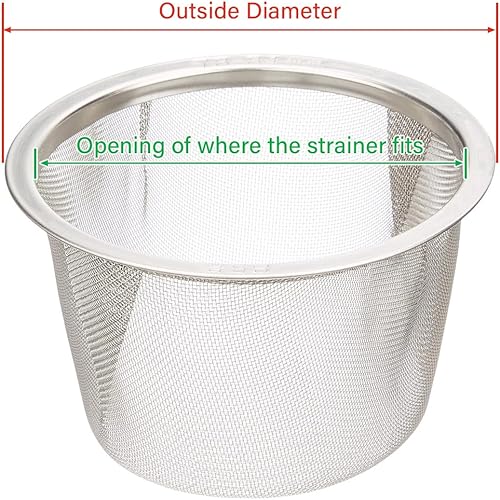 Miniatura 7 de TIKUSAN Tetera de repuesto de malla de acero inoxidable para tetera, infusor de té fabricado en Japón, 65 (2.3 a 2.5 pulgadas)