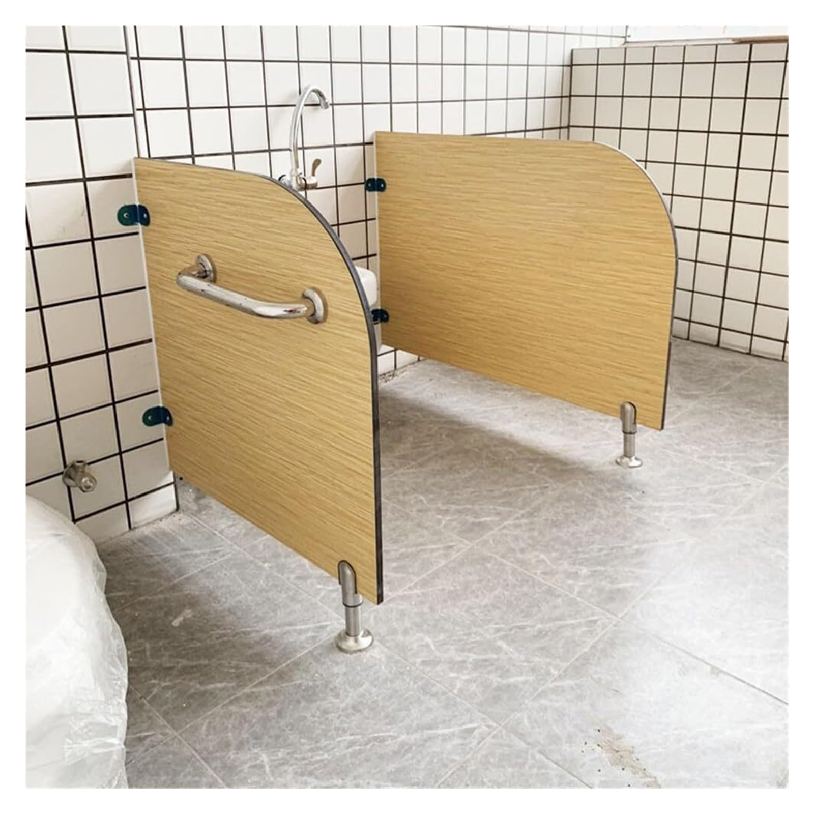 Mampara de baño: Mampara de baño con urinario, Separador de urinario con asa de Acero Inoxidable, mampara para privacidad, fácil de Limpiar (Estilo: 70x60cm)