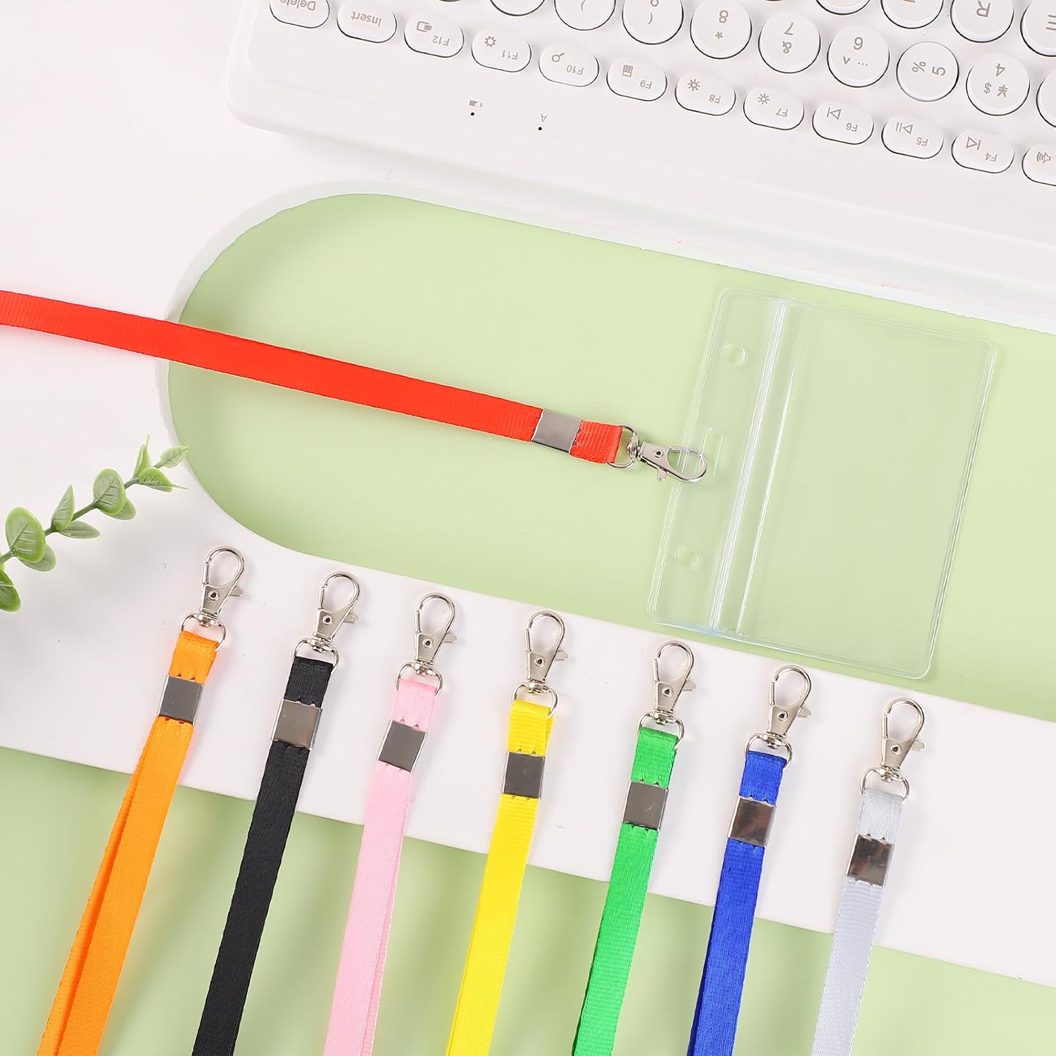 24 pcs Name Tag Lanyards with Horizontal Id Holder 12 Colors Lanyards for Waterproof Id Badges with Swivel Hook for School Office Team Workers(Multicolor) - Image 5