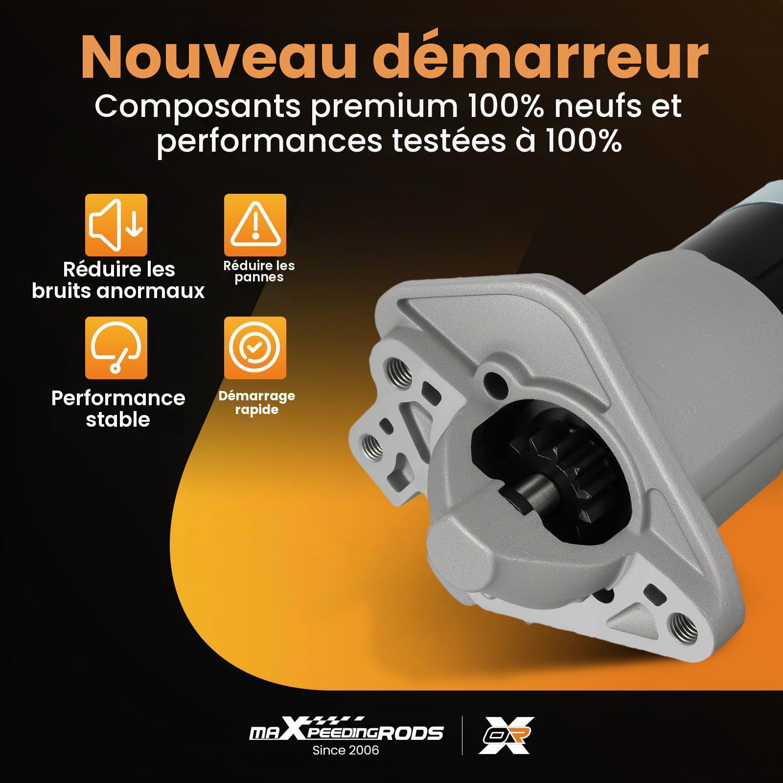 maXpeedingrods Démarreur 12 V, 1,40 kW pour Mercedes-Benz, Nissan, Renault