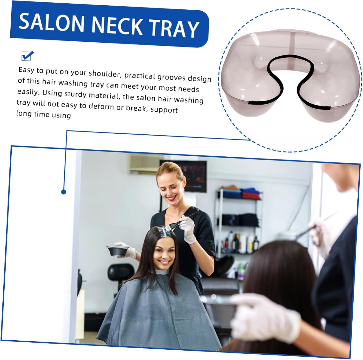 NOLITOY Hair Stylist Tool Hair Color Neck Tray for Salon or Home Use and Perm Solution Container