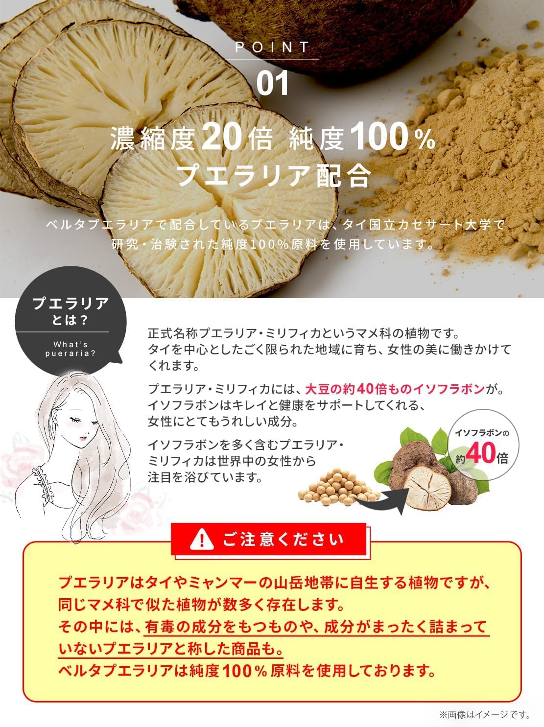 Amazon | BELTA プエラリア ミリフィカ サプリ 90粒 30日分
