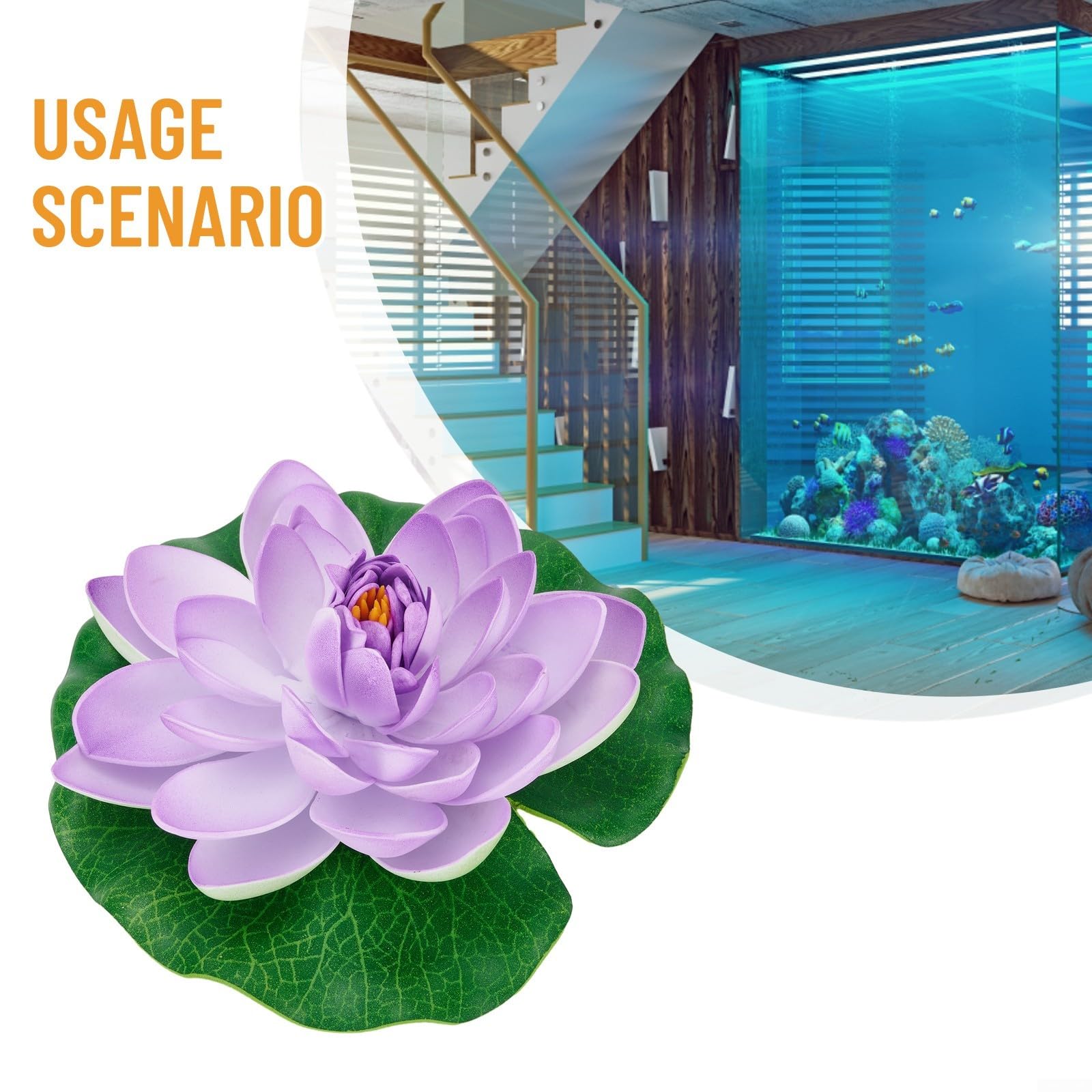 Fleur de lotus flottante artificielle de 17,8 cm - Grand nénuphar pour tampons, étang, piscine, décoration de jardin, aquarium, maison, mariage - 1 pièce - Blanc (jaune)