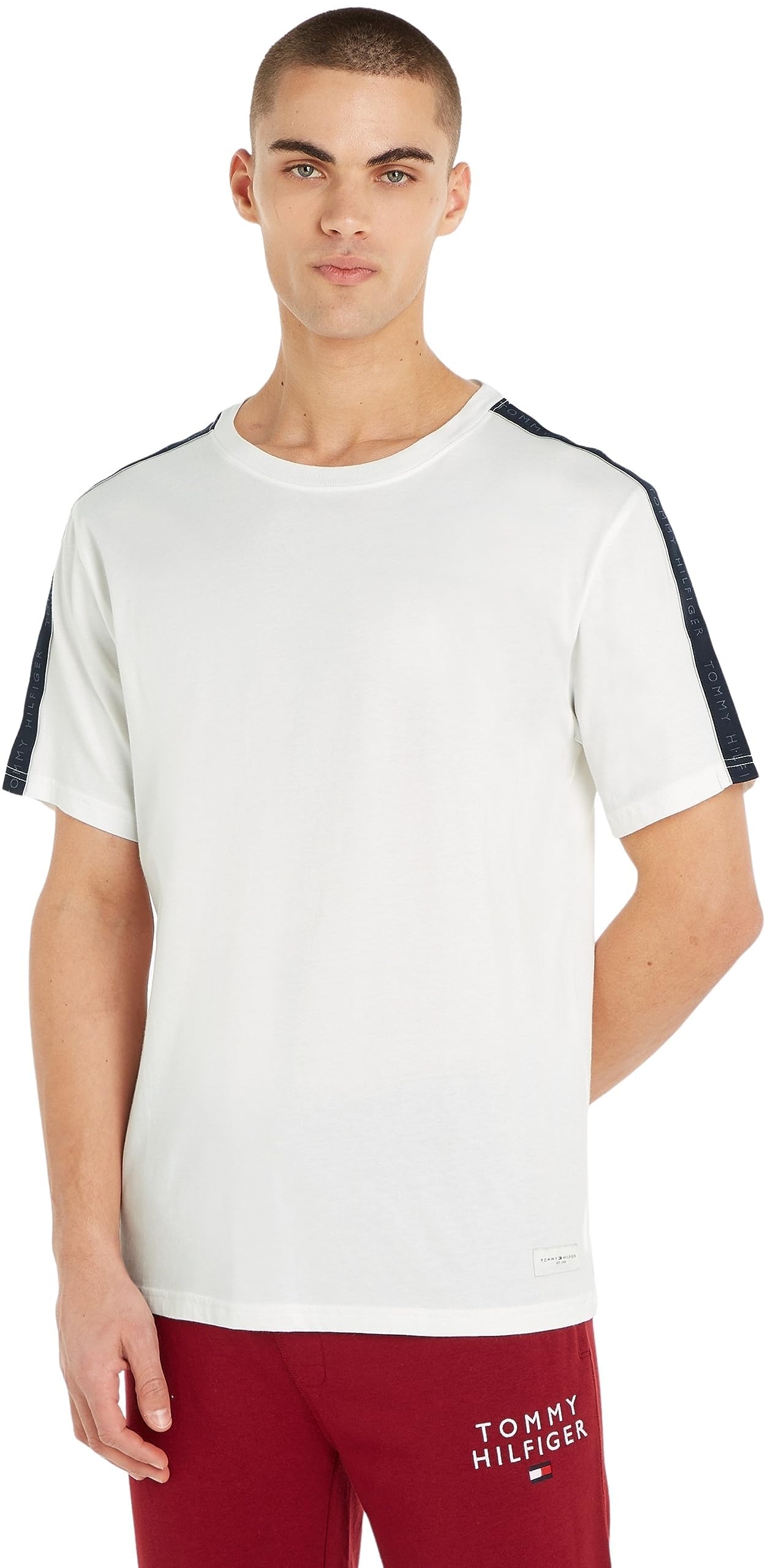 Tommy Hilfiger Organic Cotton Short Sleeved Crew Neck T-Shirt, Brilliant White