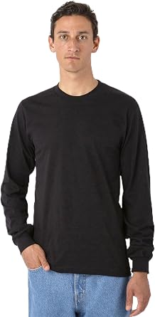 LOS ANGELES APPAREL Mens Premium Long Sleeve 20007 - Cotton T-Shirt, Cotton Long Sleeve Shirt Men