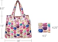 Vista 4 de allydrew Bolsa plegable de nailon reutilizable (juego de 2), macarons