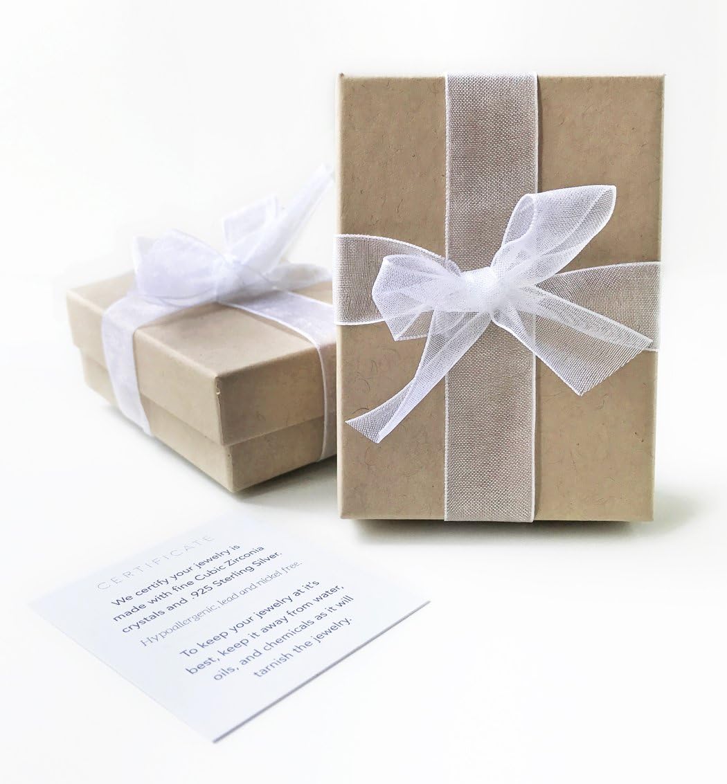 A+O Wedding Bridal Dangle Earrings or Clip on in Silver, Gold, Rose Gold - Image 4